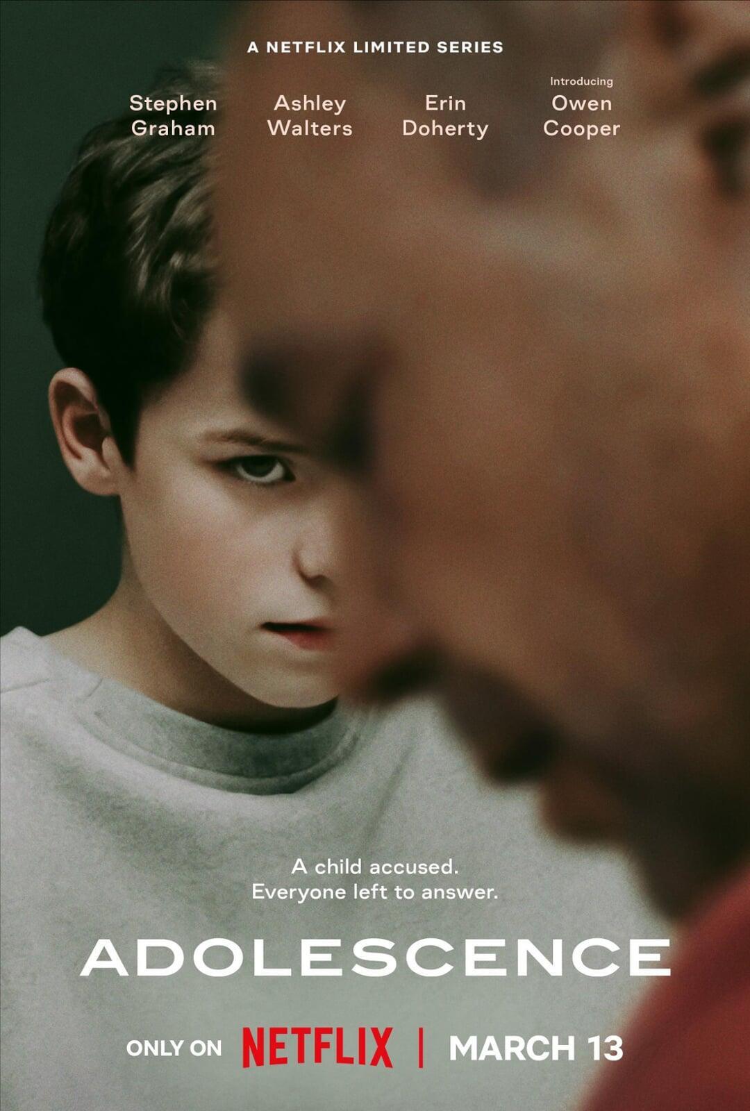 Poster of Netflix series Adolescence, a provocative drama exploring masculinity, gender roles, and teenage identity